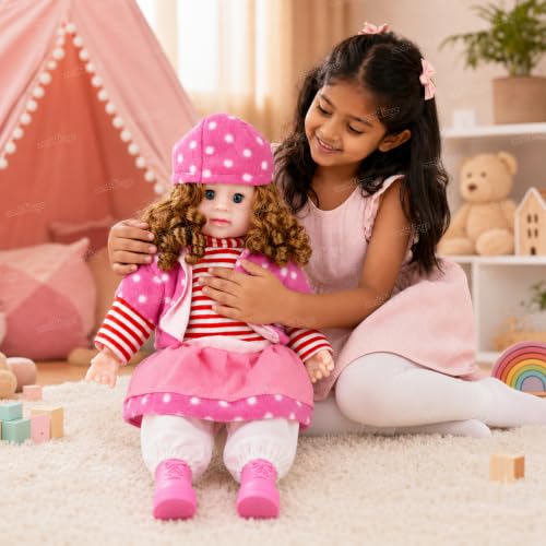 Image of Zest 4 Toyz Musical Doll Singing Rhyming Soft Stuffed Push Touch Sensors Doll Toy for Baby Girl - Pink
