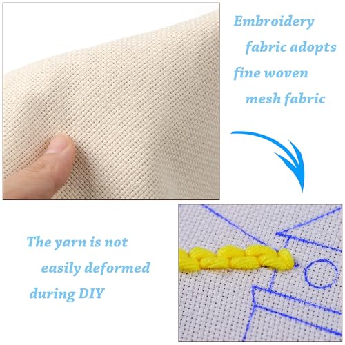 Image of Huacan Embroidery Kits for Adults Beginner Stamped Butterfly Pattern 4 Pcs DIY Cross Stitch Flower Stitching Sewing Kit 7.9 x 7.9 Inch