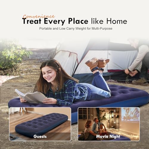 RAPTAVIS Single Size Air Mattress Inflatable Bed,Blow Up Mattress Camping Sleeping Pad - Image 6