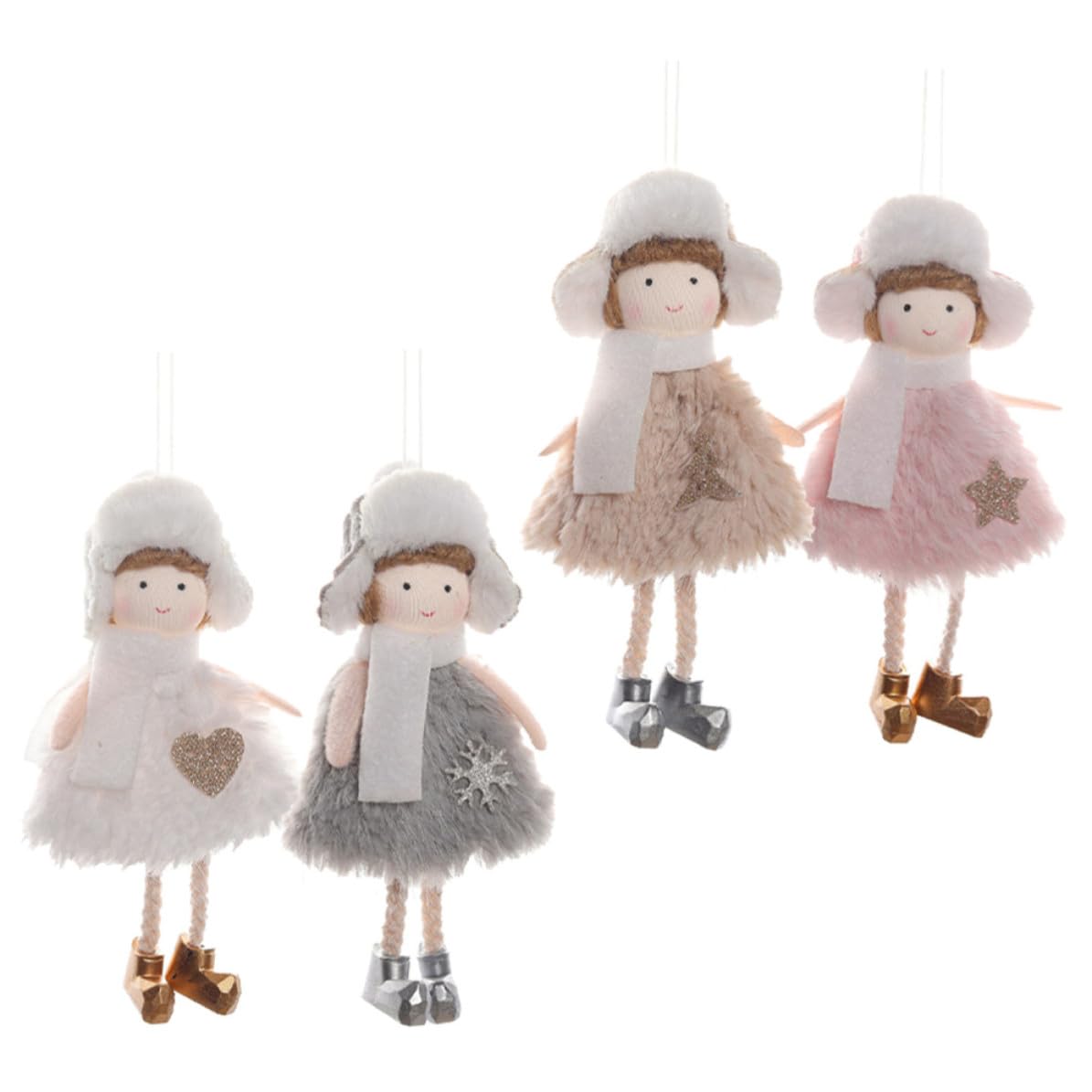 Toyvian 16 Pezzi Pendente Natalizio Bambola Soffice in Peluche, Leggero e
