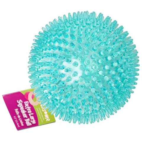 Gnawsome™ 4.5” Spiky Squeaker Ball Dog Toy - Extra Large, Cleans Teeth and Promotes Good Dental and Gum Health for Your Pet, Colors will vary, 4.5" Cover