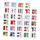 Cabilock 116 pièces Autocollants Drapeaux Du Monde Tatouages Temporaires Visage pour Autocollants Patriotiques Transfert Étanche pour Événements Sportifs