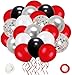 Globos Rojos y Negros Blancos Plata SKYIOL 60 piezas 30 cm Plateados Metálica Colorido Confeti Globos Látex Cumpleaños Boda Baby Shower Envoltura Decoración de Fiesta Juego de Globos