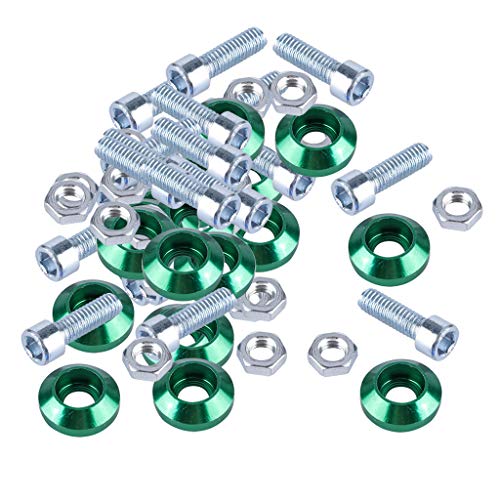 Kit motor aluminio de 20 piezas con tornillos arandela para parachoques, verde 6