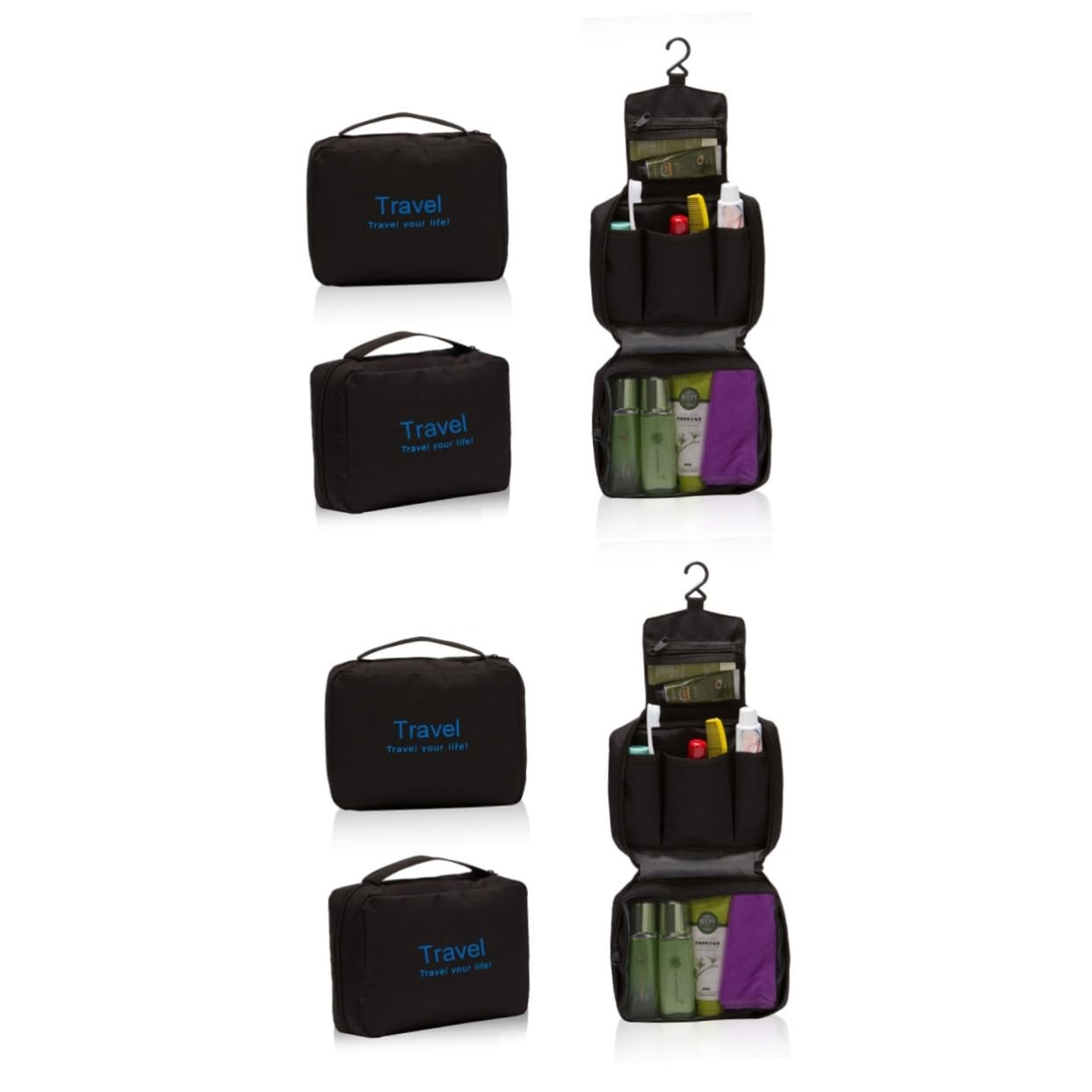 Ipetboom 2 Pz borse organizer da viaggio organizer per sospeso Borsa per cosmetici pochette trucchi sacchetto di lavaggio impermeabile borsa organizer per cosmetici da viaggio vasca