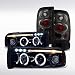 Dodge Ram Glossy Black Led Halo Projector Headlights, Smoke Altezza Tail Lights