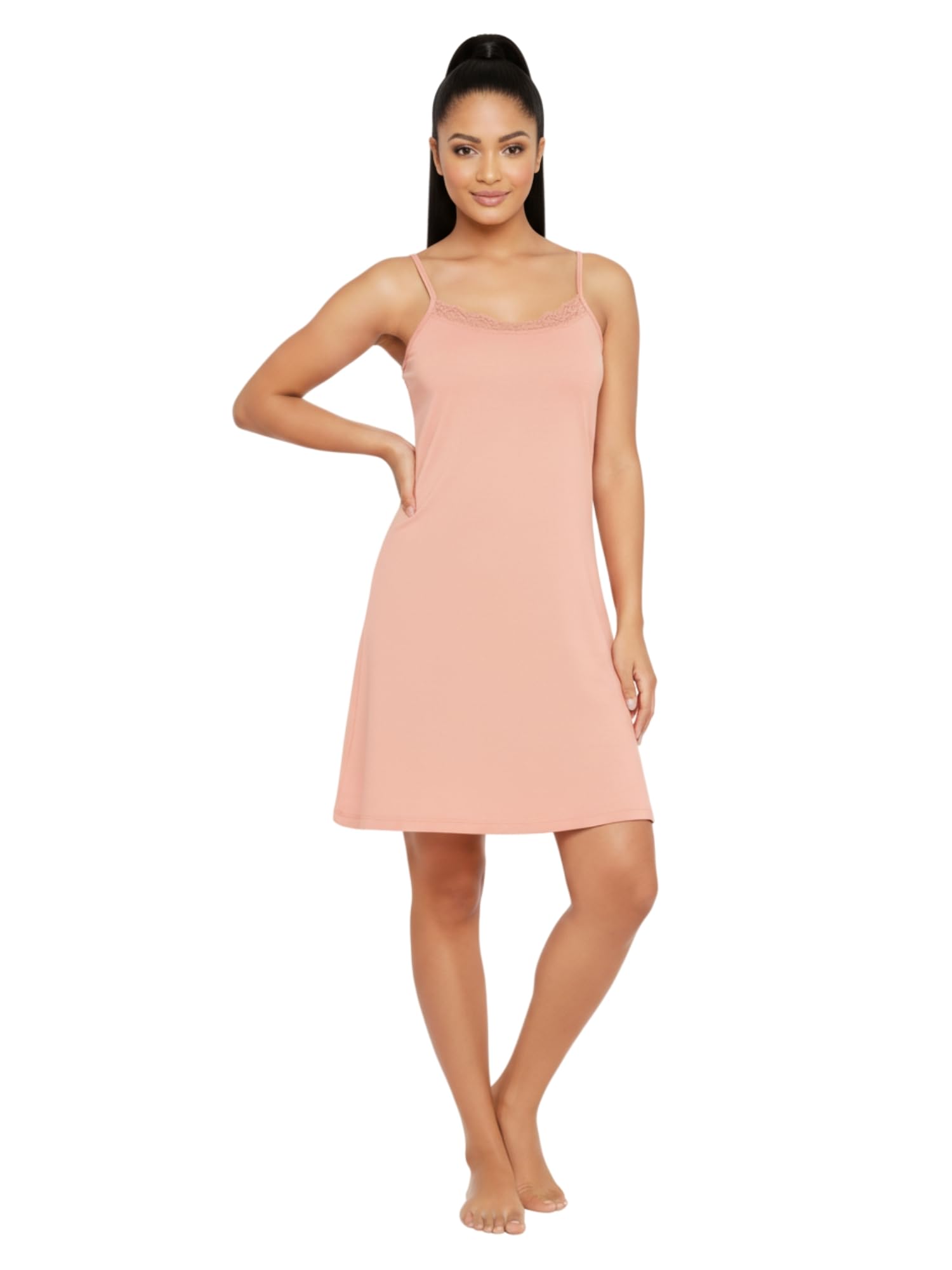 inner sense Nighty for Women Made with Modal I Knee Length and Laced Trimmed Neck Camisole for Women I Sleeveless and Adjustable Shoulder Straps Lounge Wear-picture-30