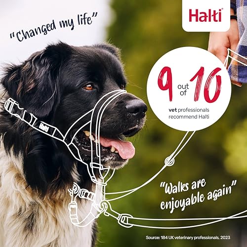 Image of Halti Headcollar - Stop Your Dog Pulling on the Leash. Adjustable, Reflective and Lightweight, with Padded Nose Band. Dog Training Anti-Pull Collar for Large Dogs (Size 4, Red) | Stop Your Dog Pulling on the Leash | Adjustable, Reflective, Lightweight | Padded Nose Band | Training Collar for Large Dogs
