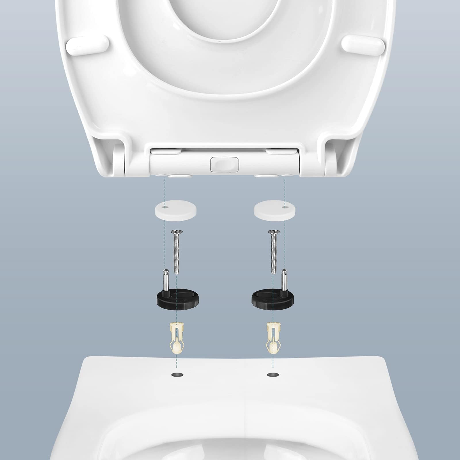 WC Sitz Mit Kindersitz, Toilettendeckel Klodeckel Mit Absenkautomatik, Familien Klobrille Mit Absenkautomatik Und Magnethalterung Robuster Deckel,Oval
