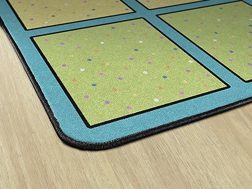 Flagship Carpets Happy Squares Educational Area Rug for Kids Room Seating Décor, Children's Classroom, Play Carpet for Teaching and Playroom, Seats 24, 7'6"x12', Multi-Color
