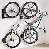 Favoto Swivel Bike Wall Mount 2-Pack, No Heavy Lifting Vertical Bike Rack for Garage & Indoor Storage, Fits up to 29' Wheels 2.4' Tires, Each Holds 77 lbs