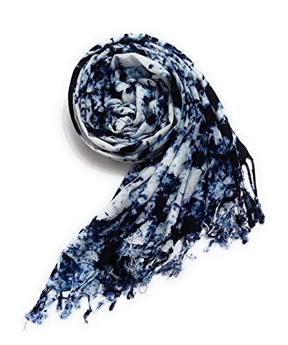 Image of Rayon Scarf for Men & Women | Lightweight Stole, Shawl & Wrap with Batik Design | All-Season Summer & Winter Wear | Soft & Breathable Fabric (28 x 72 inches)