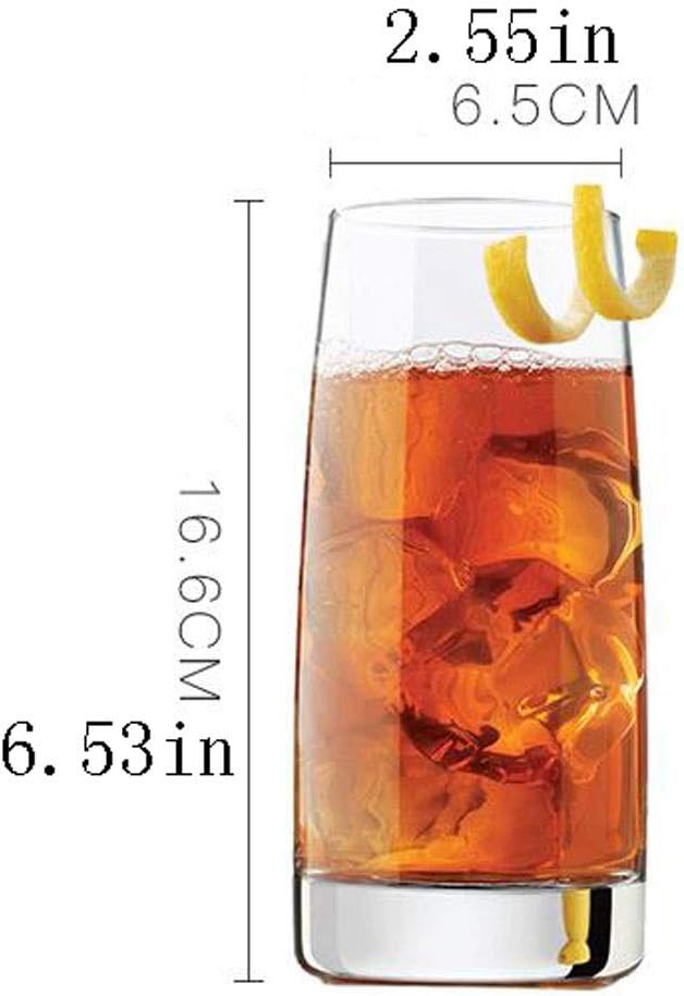 Glass Cups Elegant Drinking Glasses Glass Cups Lead-Free Clear Glassware for Juice Beverages Cocktail(2pcs) Drinking Glasses