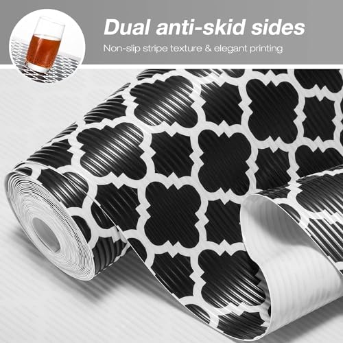 Image of Ash & Roh Multipurpose Anti-Slip Plastic Washable Liner for Bathrrom, Kitchen, Fridge Mat and Drawer Mats (Black Window, 45X100)