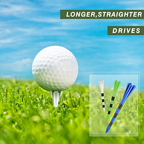 Champkey Premium 5 Prongs Golf Plastic Tees (75 Pack) | Reduce Friction & Side Spin Golf Tees #TOP5