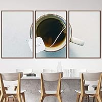 3 Piece Framed Canvas Wall Art Cup of Tea Canvas Prints Home Artwork Decoration for Living Room,Bedroom - 16