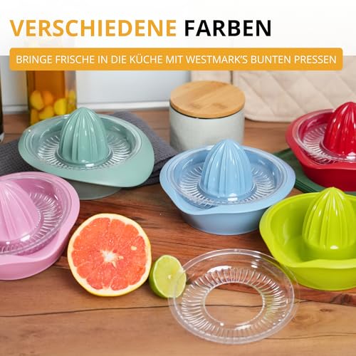 Foto von Westmark Zitronen-/Zitruspresse mit Behälter, Durchmesser: 18,7 cm, Fassungsvermögen: 350 ml, Kunststoff, Limetta, Apfelgrün, 3091227A