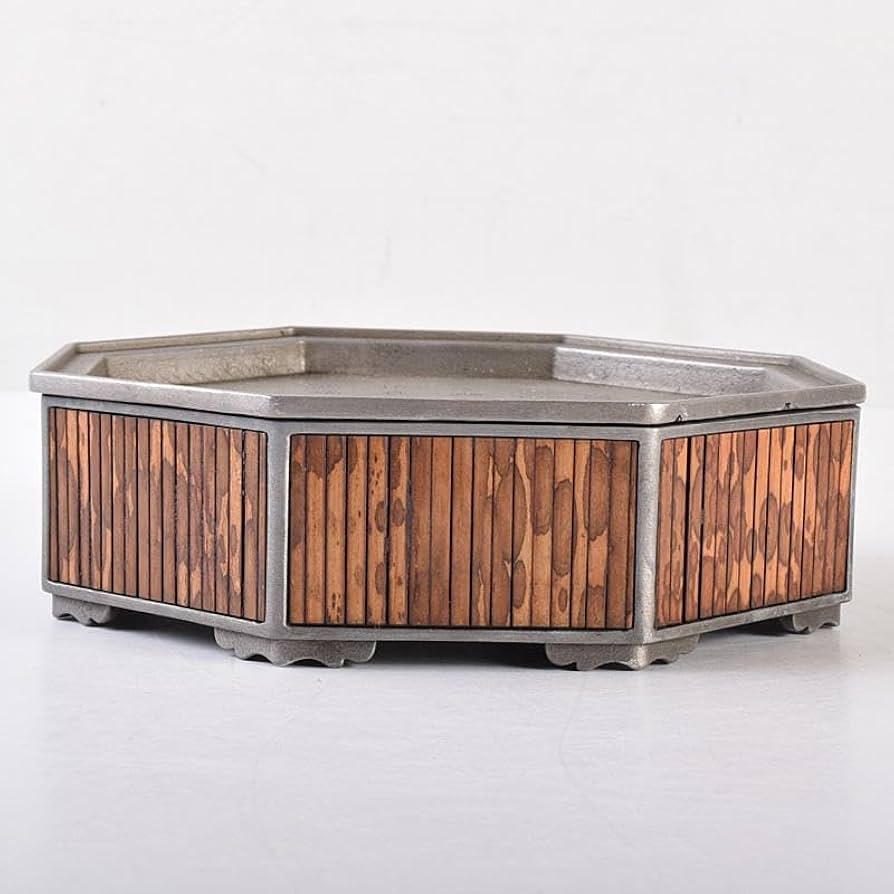 中国　古銅　漢詩花刻　斑竹細工　八角香炉　在銘　U　R7587 中国 古銅 漢詩花刻 斑竹細工 八角香炉 在銘 U R7587 中国古銅漢詩