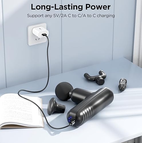 Miniatura 3 de Mini pistola de masaje, potente masajeador muscular de mano para relajación muscular, percusión de tejido profundo, pequeña pistola de masaje