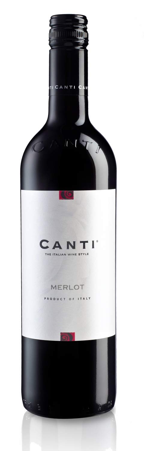 Canti - Merlot Vin Rouge Italien Sec, Saveur Équilibrée avec un Goût Fruité Rond, 6x750 ml