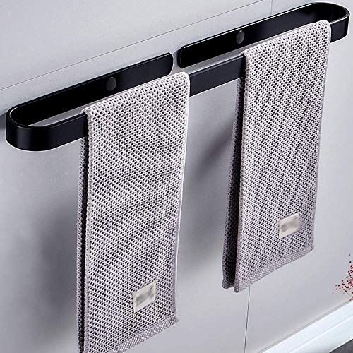 Porte-serviettes noir en aluminium de 50cm, support mural de rangement pour torchon de cuisine