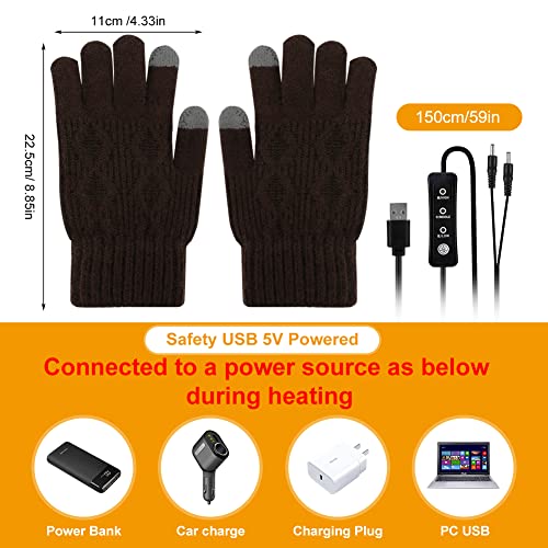 Brynnl Adjustable Temperature USB Heated Gloves for Men and Women, Screen Touch Electric Heated Gloves for Phone Laptop… - Image 5