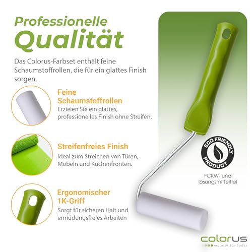 Colorus Lackierset 10x Schaumwalze 11 cm fein gerade 2X Bügel 2X Farbwanne – Ansicht 2