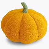 NieYat 3D Gefüllte Kürbis Dekokissen, Kürbis Kissen, Dekoratives Halloween Kürbis Kissen, Weiches Kürbis Deko Kissen Für Sofa Und Bett, Boo Basket Kissen, 23 cm