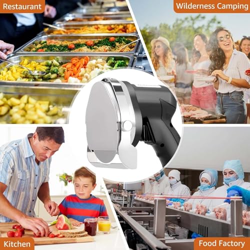 Cordless Electric Gyros Kebab Slicer,0 to 8 mm Thickness Adjusted,Commercial Stainless Steel Shawarma Meat Cutter,Lightweight