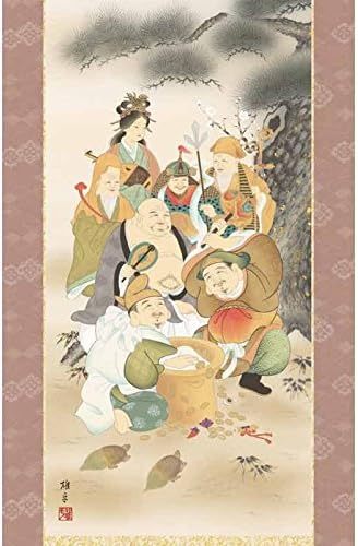 掛軸 掛け軸-七福神万笑之図/鵜飼雄平 送料無料掛け軸(尺三)小さい掛軸