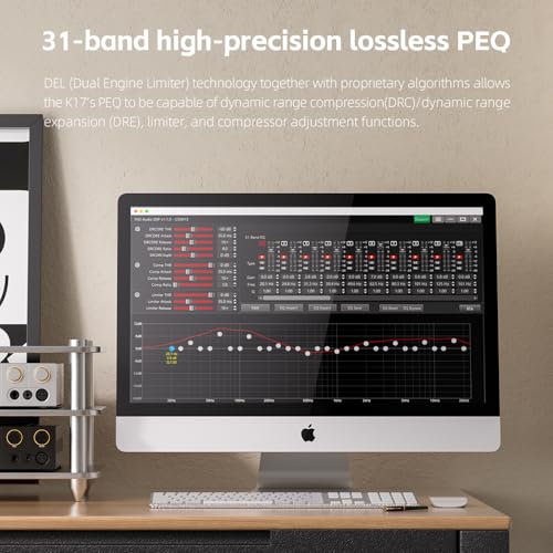 Image of FiiO K17 Desktop DAC&Headphone Amplifier AK4191+AK4499EX*2, 31-Band PEQ, MQA,Support DSD512 32Bit /768kHz with Remote Control (Black)