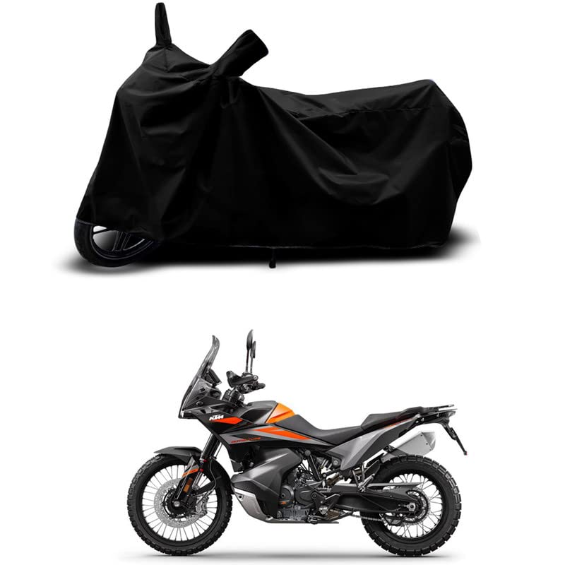 Image of 100% Scratchproof /UV-Rays /Heat Protection /Birds Dropping /Water Resistant /Dust Proof /Waterproof /Full Bike Scooty Two Wheeler Body Cover Compatible for 890 Adventure R All Varients[Black]