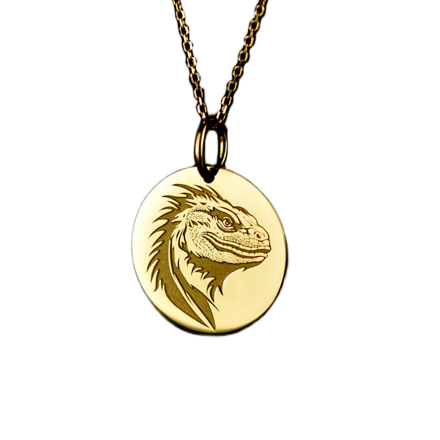 Pendentif lézard 24 mm argent sterling plaqué or avec chaîne 45 cm