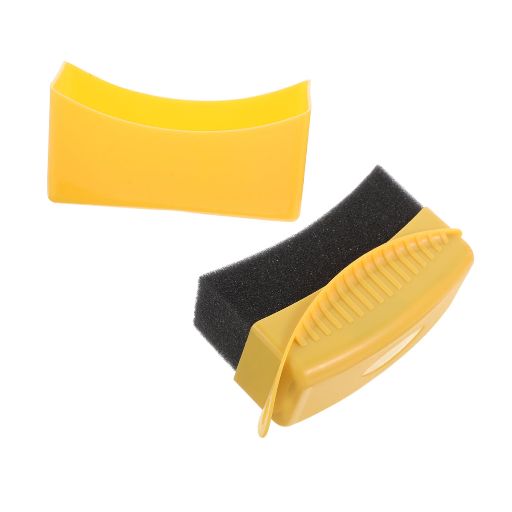 Beatifufu Car Wax Brush with Lid Curved Sponge Brush for Tire Polishing Cleaning