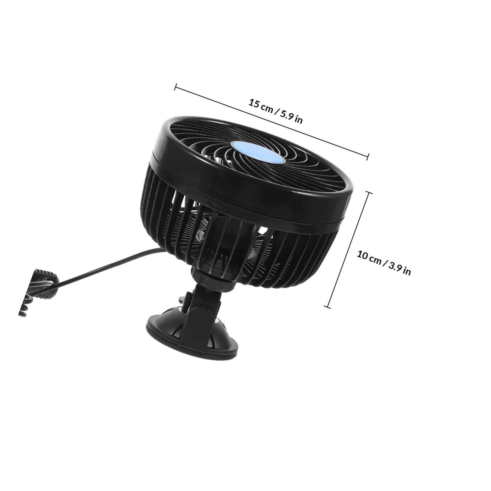 Zerodeko Ventilador de Coche Ventosa de 6 Pulgadas, 12v, Abs