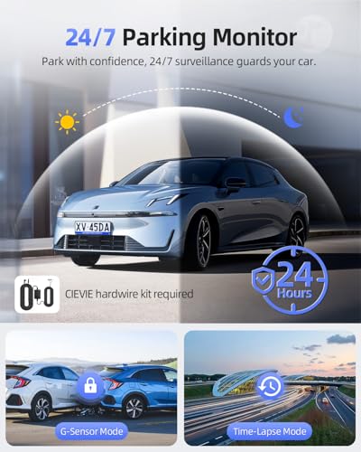 Image of 4K Dash Cam Front and Rear, GPS & 5G WiFi & 64GB SD Card, G-Sensor