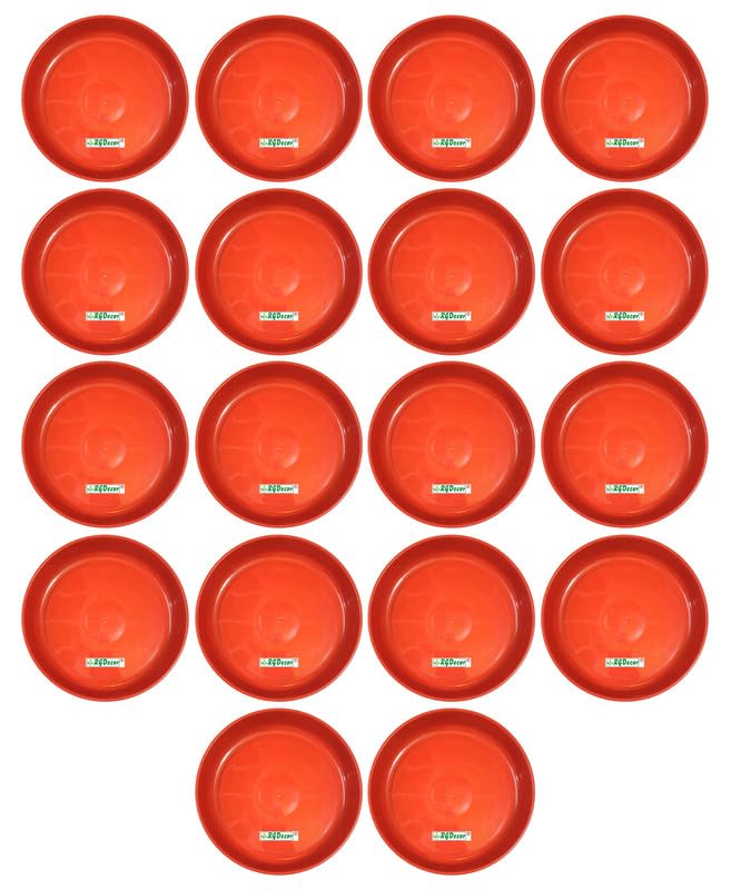 RGDECOR 8 Inches Wide - Pack of 18 - Red Bottom Tray for Flower Pots - Pot Plates for Plants - Flower Pot Base Plate - Bottom Plate for Pots - Plant Saucer Plate - Plant Pot Tray - Planter Plate (B0BPTLNWJG) Amazon Price History, Amazon Price Tracker