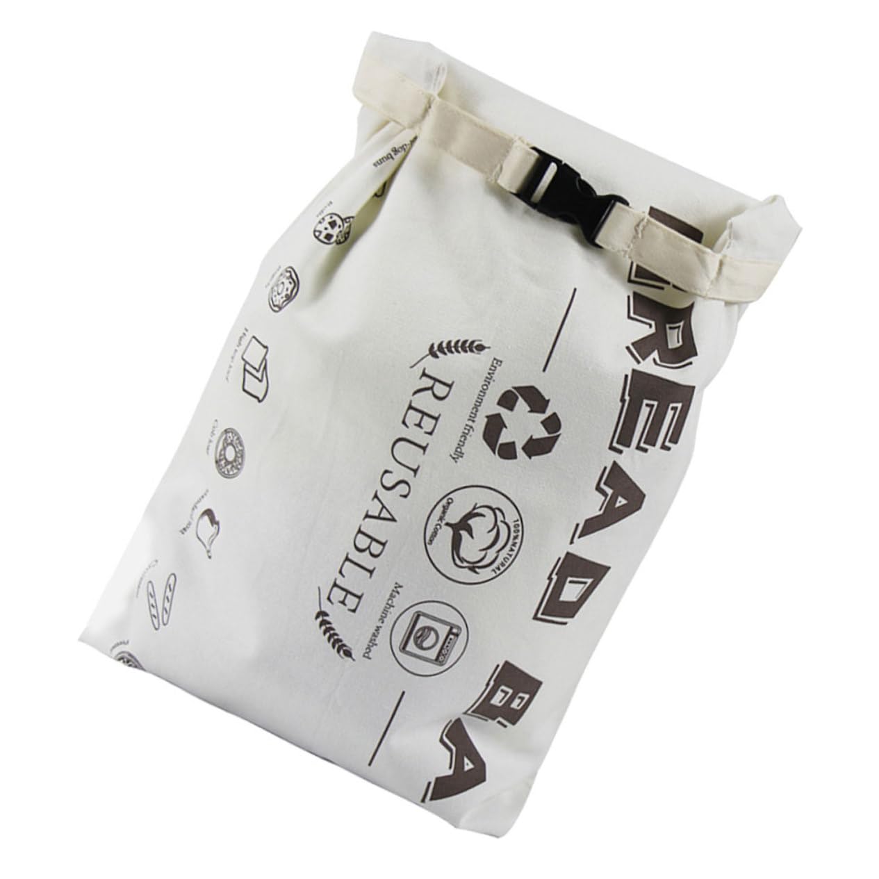 Bolsa de algodón blanco para pan y pasteles con cierre reutilizable