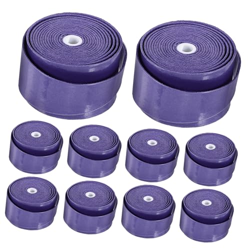 SUPVOX 10 Rolls Purple Racket Grip Tape Fishing Rod Protective Belt Badminton Racket Grip Absorbent Tennis Grip Tapes