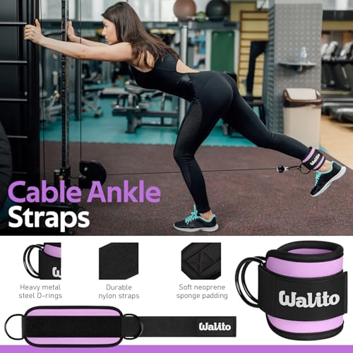 Image of WALITO 8Pcs Barbell Pad Set for Hip Thrust - Squat Pad,Gym Accessories for Women with Bar Bad,Bench Press, with Gym Ankle Straps,Resistance Bands for Working Out,Lifting Strap,Carry Bag