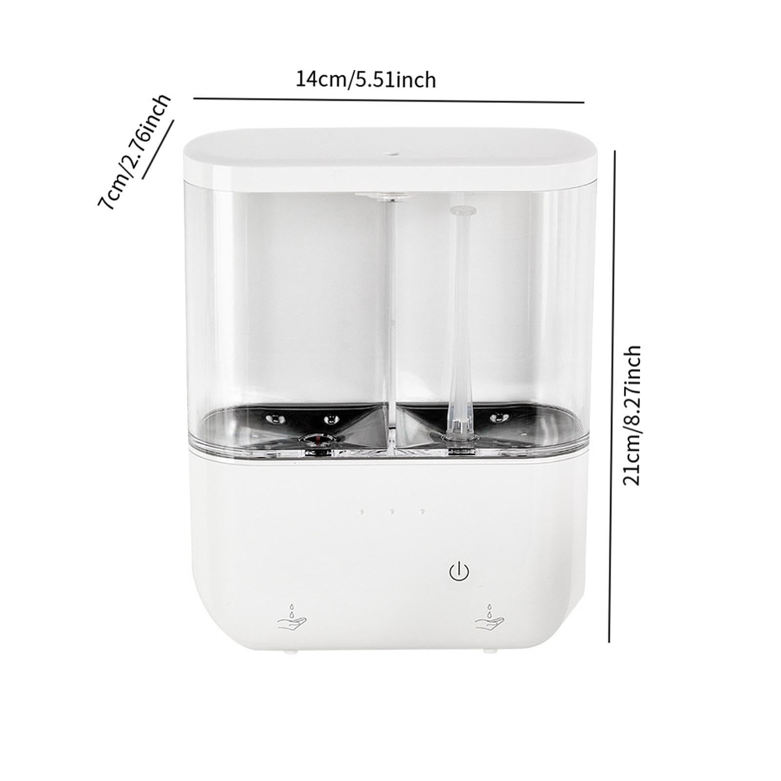 Dispenser automatico di sapone a 2 camere, ricaricabile, senza contatto, montaggio a parete, per casa, cucina, ufficio, liquido e liquido