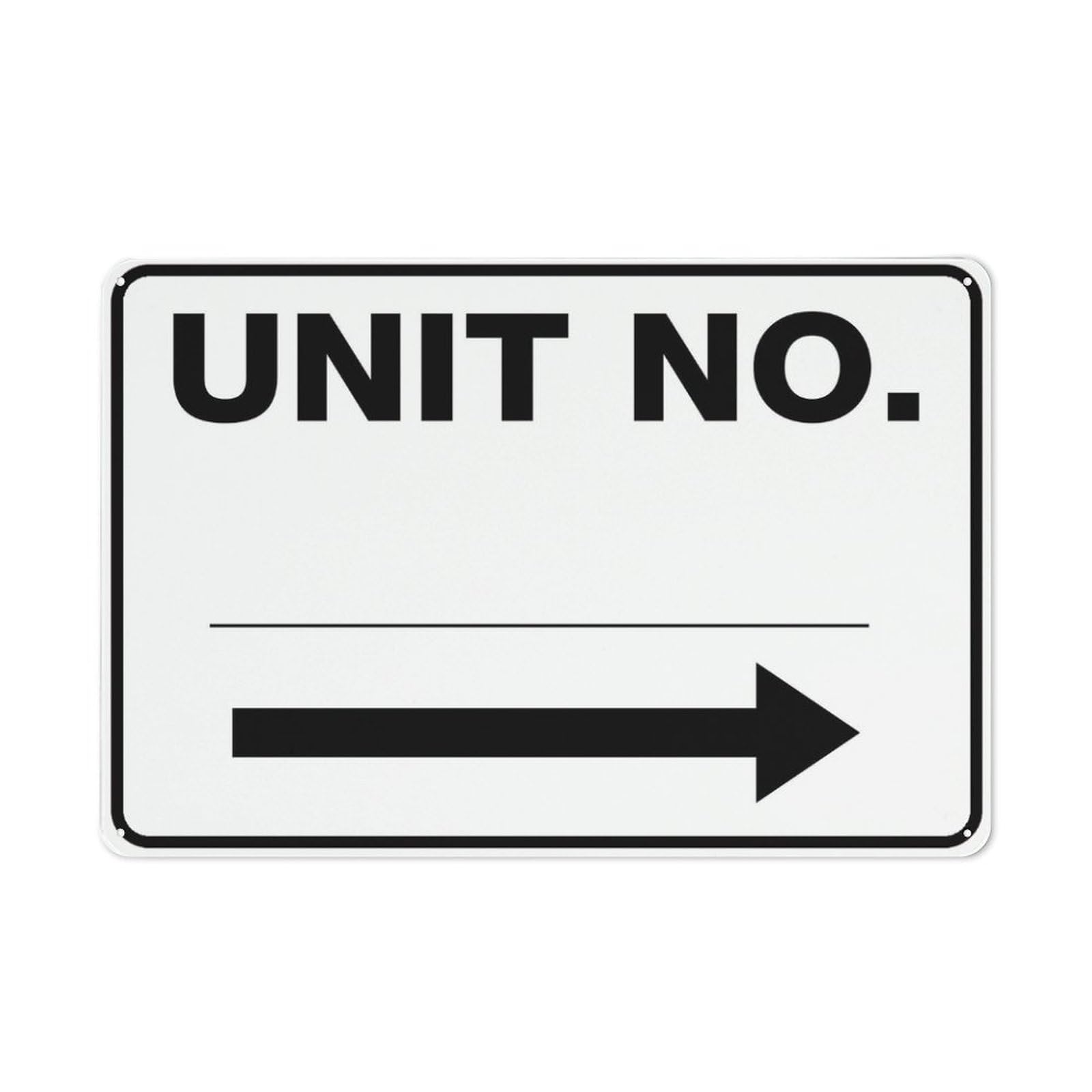 Unit Number Right Arrow Sign 8X12 Inch Rust Free Aluminum Easy To Read & Sturdy Keep Out Outdoor Metal Signs For Home Farm Yard