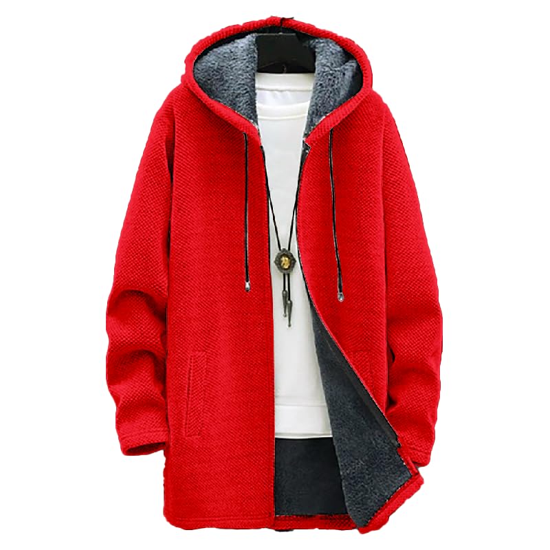 Winter Sweatshirts for Men Cardigan Sweaters Full Zipper Hoodies Crane Art Coats Warm Daily Outerwear Tops