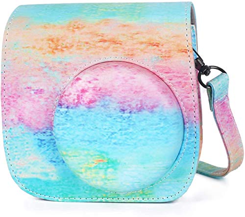 Sofortbildkameras Tasche Kompatibel mit Instax Mini 11 Sofortbildkamera aus Weichem Kunstleder mit Schulterriemen und Tasche (Regenbogen)