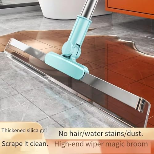 Image of TEKCOOL Magic Broom Sweeper for Floor Cleaning - Multifunctional Silicone Wiper Mop with Extendable Handle - Wet & Dry Use - Bathroom Floor Wiper & Window Squeegee Viper for Home(Multicolor)