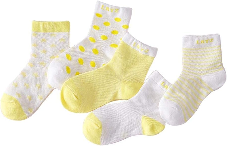 IvanerChaussettes Enfant Longue Moyenne, 5 Paires Chaussettes Fille et Garçon en Coton Doux, Garder au Chaud Chaussette pour Enfant 1 à 9 Ans, Couleur mixte
