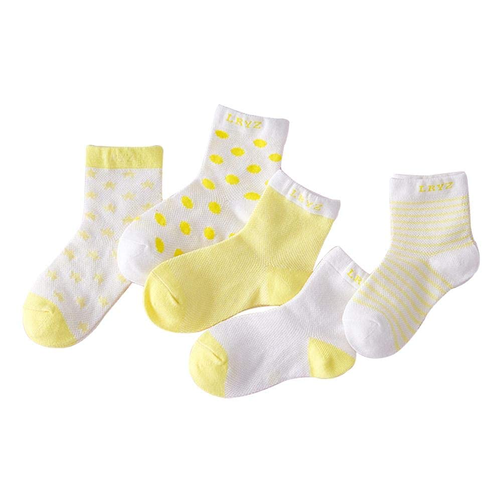 IvanerChaussettes Enfant Longue Moyenne, 5 Paires Chaussettes Fille et Garçon en Coton Doux, Garder au Chaud Chaussette pour Enfant 1 à 9 Ans, Couleur mixte
