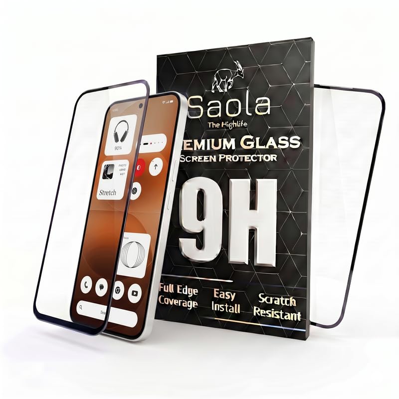 Image of Saola HD+ Oleophobic Tempered Glass For Nothing Phone 4a Pro (Pack Of 2) with Hassle-less Installation Kit. Full screen Coverage. 6.83 inch