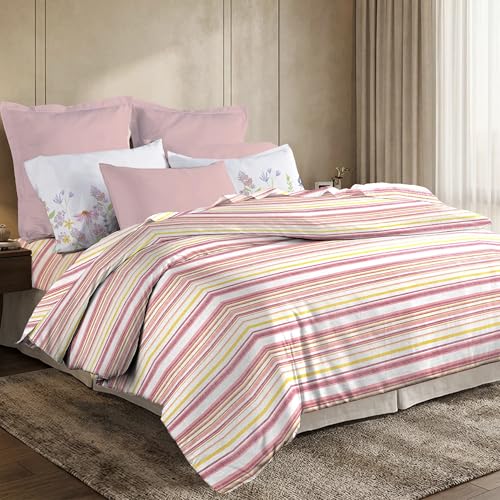 Image of MYTRIDENT Soft Comfort Bedsheet for Double Bed, 100% Cotton Bedsheet, Soft and Breathable, King Size Bedsheet with 2 Pillow Covers - Bloom Era
