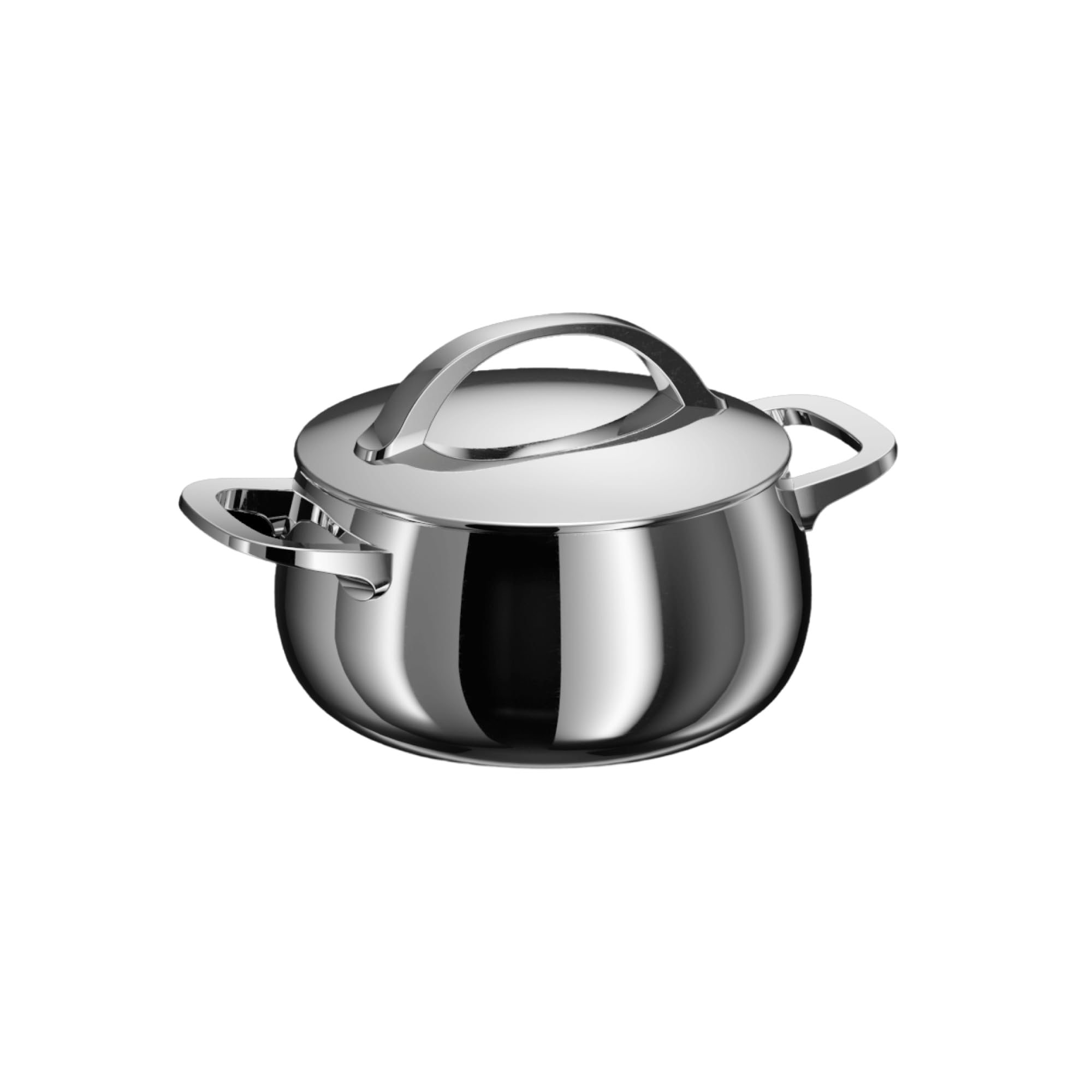 BergHOFF Home Kochtopf klein (18cm)– Edelstahl Topf mit Deckel – Kochtopf für alle Herdarten inkl. Induktion – Schmortopf - spülmaschinengeeignet & Ofenfest